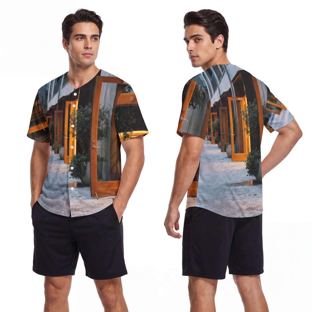 Men's Baseball Jersey - Twilight Courtyard | Echovira...