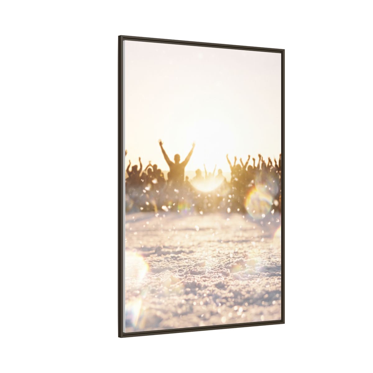 Espresso Framed Canvas Golden Hour Crowd Portrait