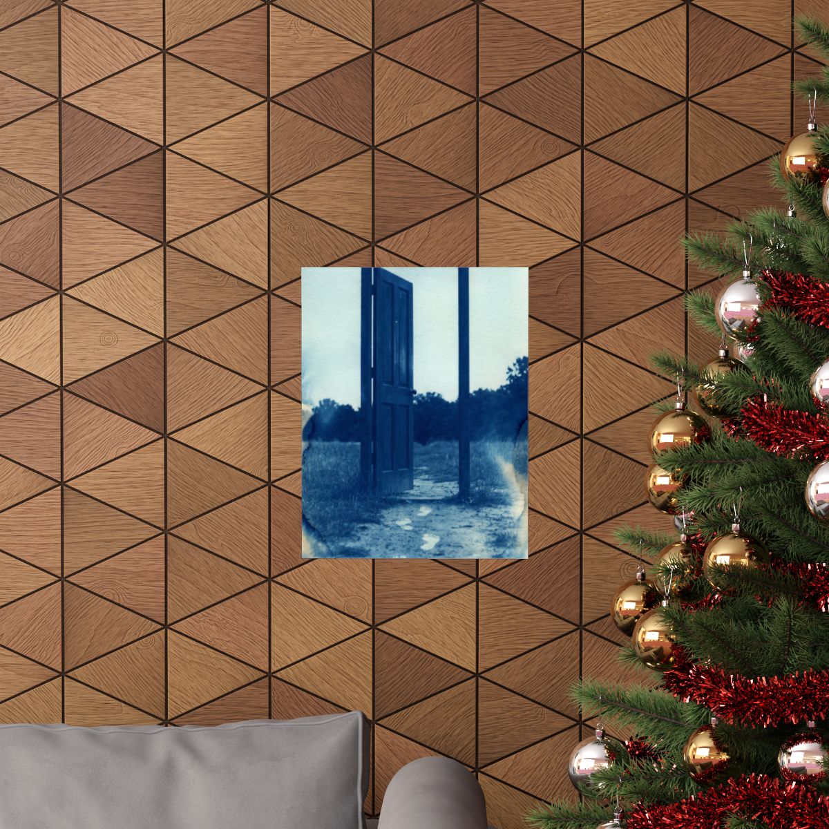 Matte Vertical Poster - Cyanotype Gate (8×10 & 36×54) |...
