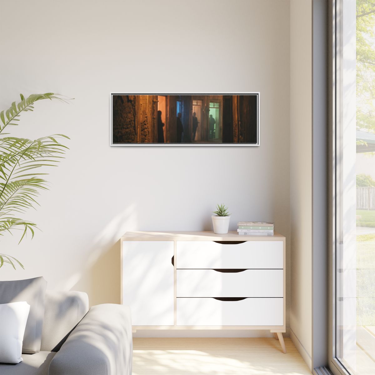 Matte Canvas, Framed - Shadowed Alleyway Mystery Art Print...