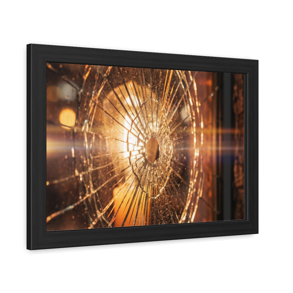 Framed Poster - Moody Fractured Glass — Landscape