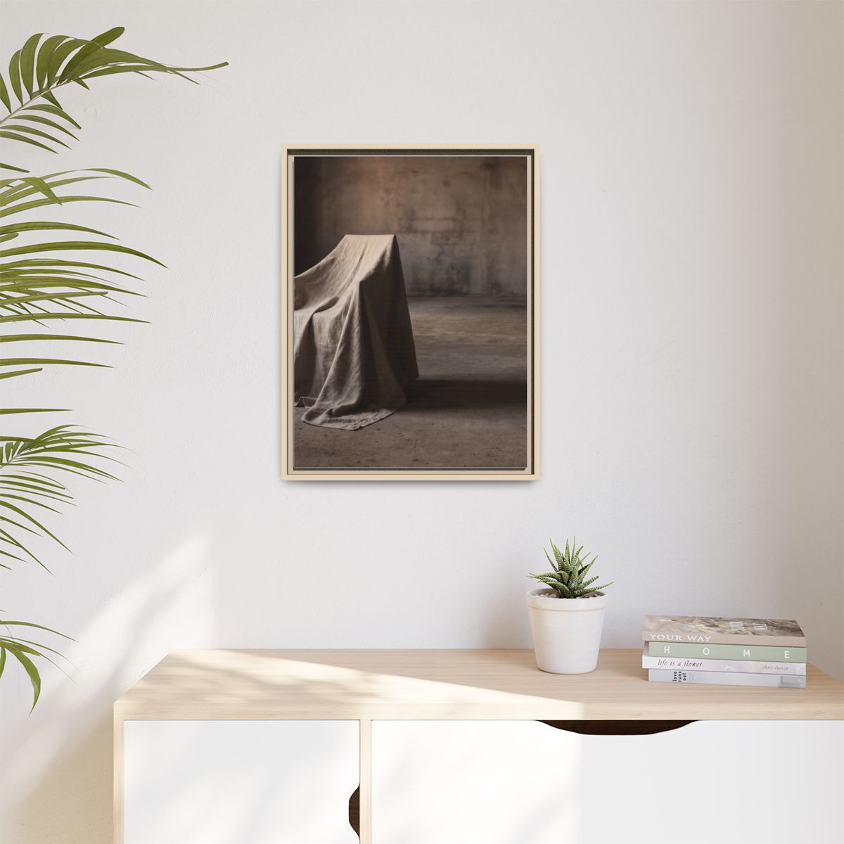Matte Canvas, Framed - Draped Silence Still Life Art... |...