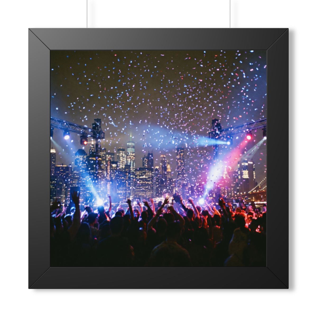 Framed Horizontal Poster - City Skyline Festival Euphoria......