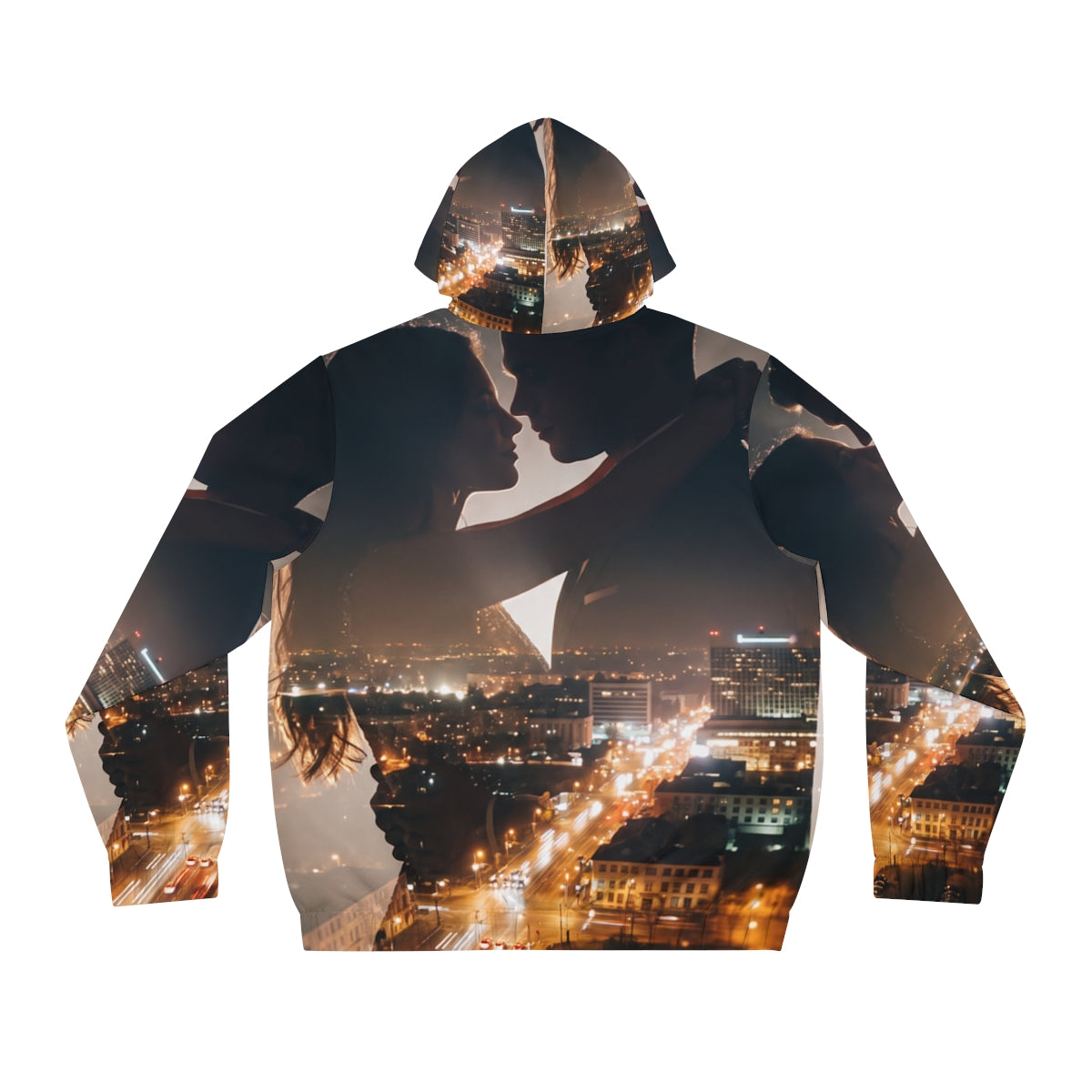 Men's Full-Zip Hoodie - Midnight City Skyline | Echovira...