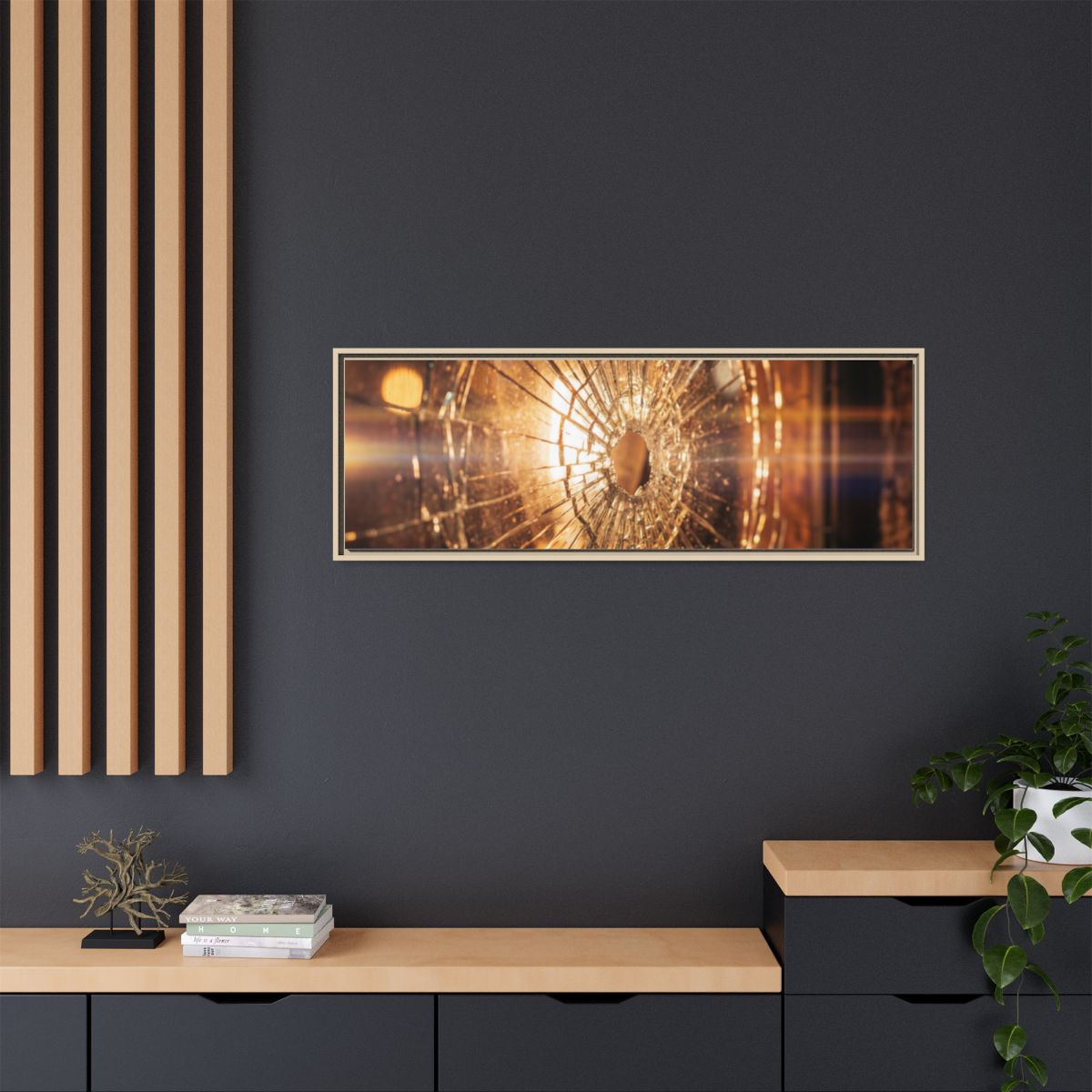Framed Matte Canvas - Shattered Glass — Natural / 1.25"