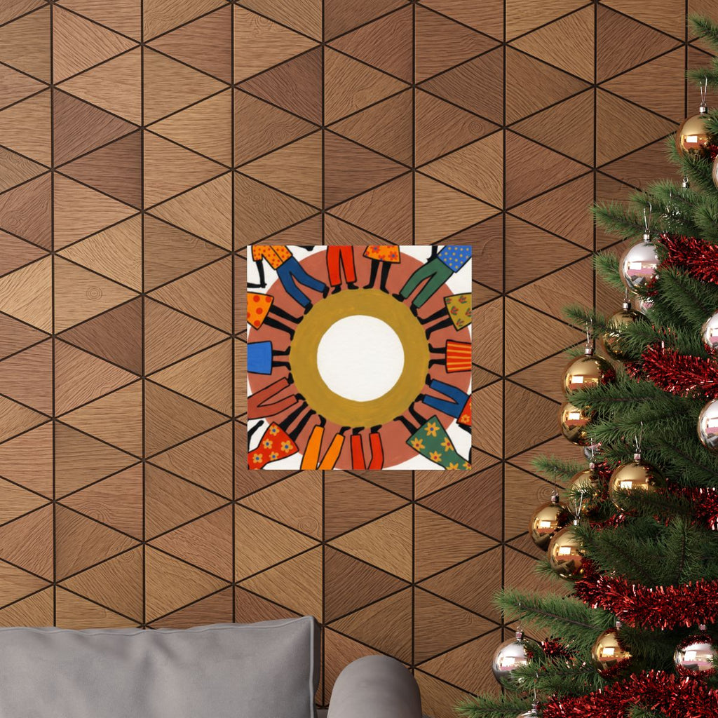 Matte Vertical Poster - Unity Mandala Folk Art (8×10 & 36×54)