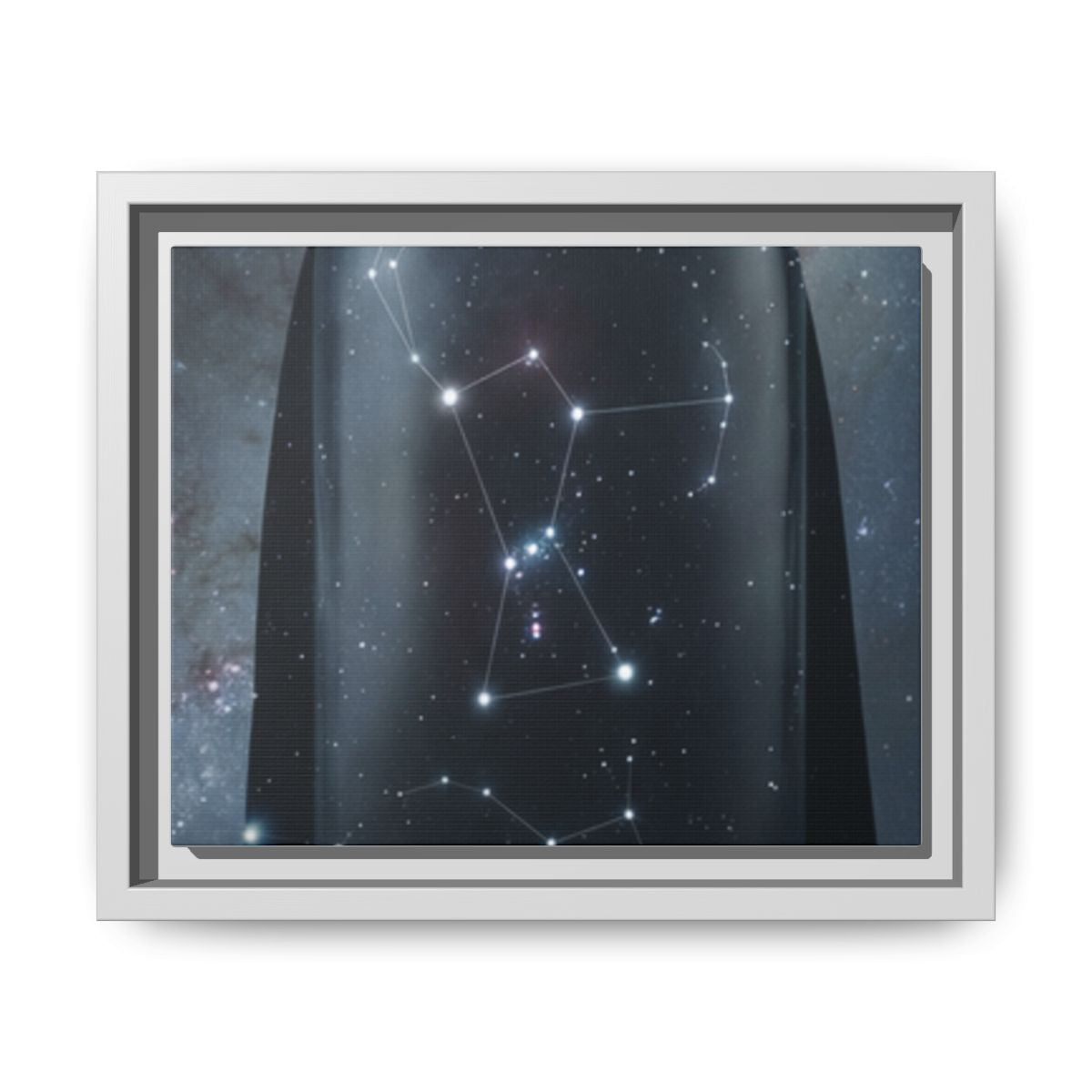 Framed Matte Canvas - Cosmic Sentinel — White / 1.25" (10×8, 12×9, 14×11, 16×12, 20×10, 18×12, 20×16, 24×16, 24×18, 36×12, 24×20, 32×16, 30×20, 30×24, 32×24, 48×16, 36×24, 48×24, 40×30, 60×20, 48×32, 60×30 & 60×40)