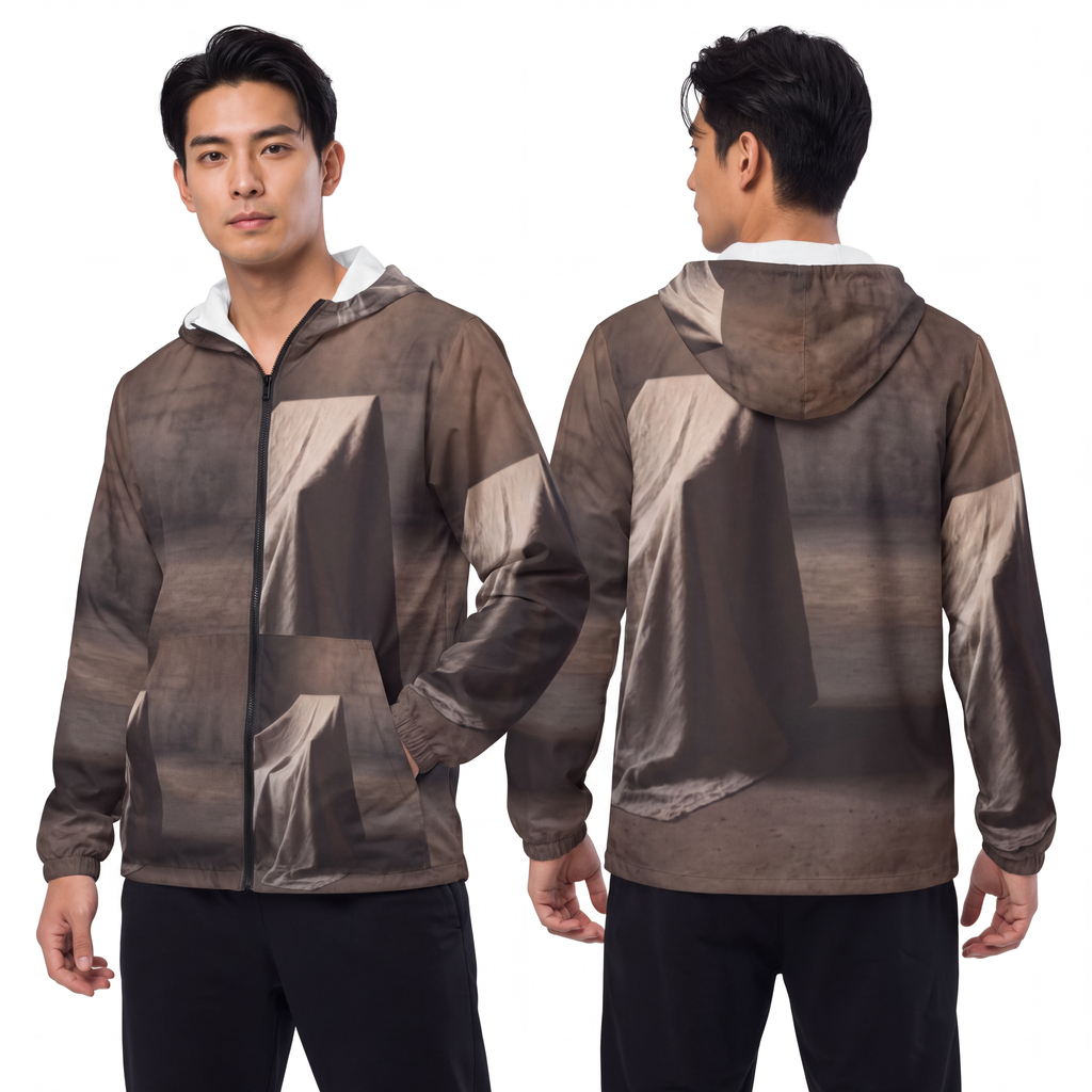 Men's Unisex Windbreaker Jacket - Silent Chamber Shadowed......