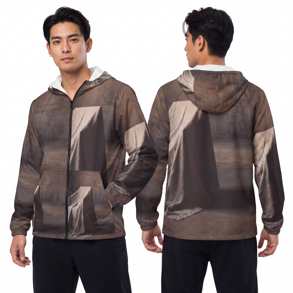 Men's Unisex Windbreaker Jacket - Silent Chamber Shadowed......