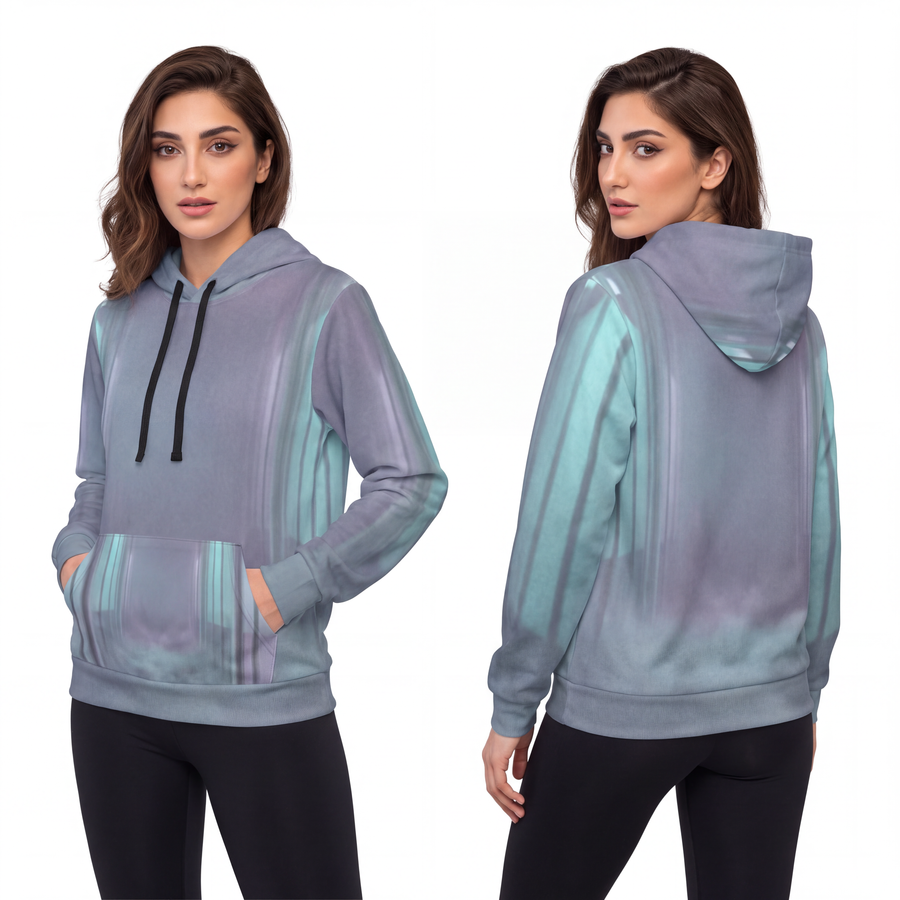 Athletic Hoodie - Liminal Corridor Fog Art Print