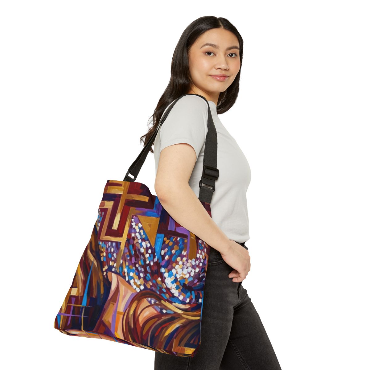 Adjustable Tote Bag - Shattered Elegance | Echovira Gallery
