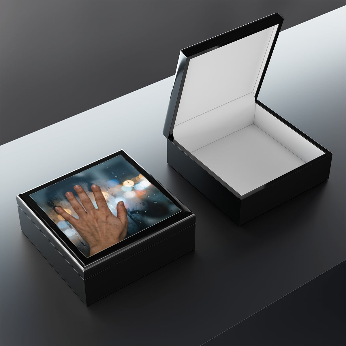 Rainy City Window Art Jewelry Box