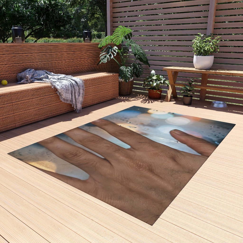 Rainy City Window Outdoor Rug