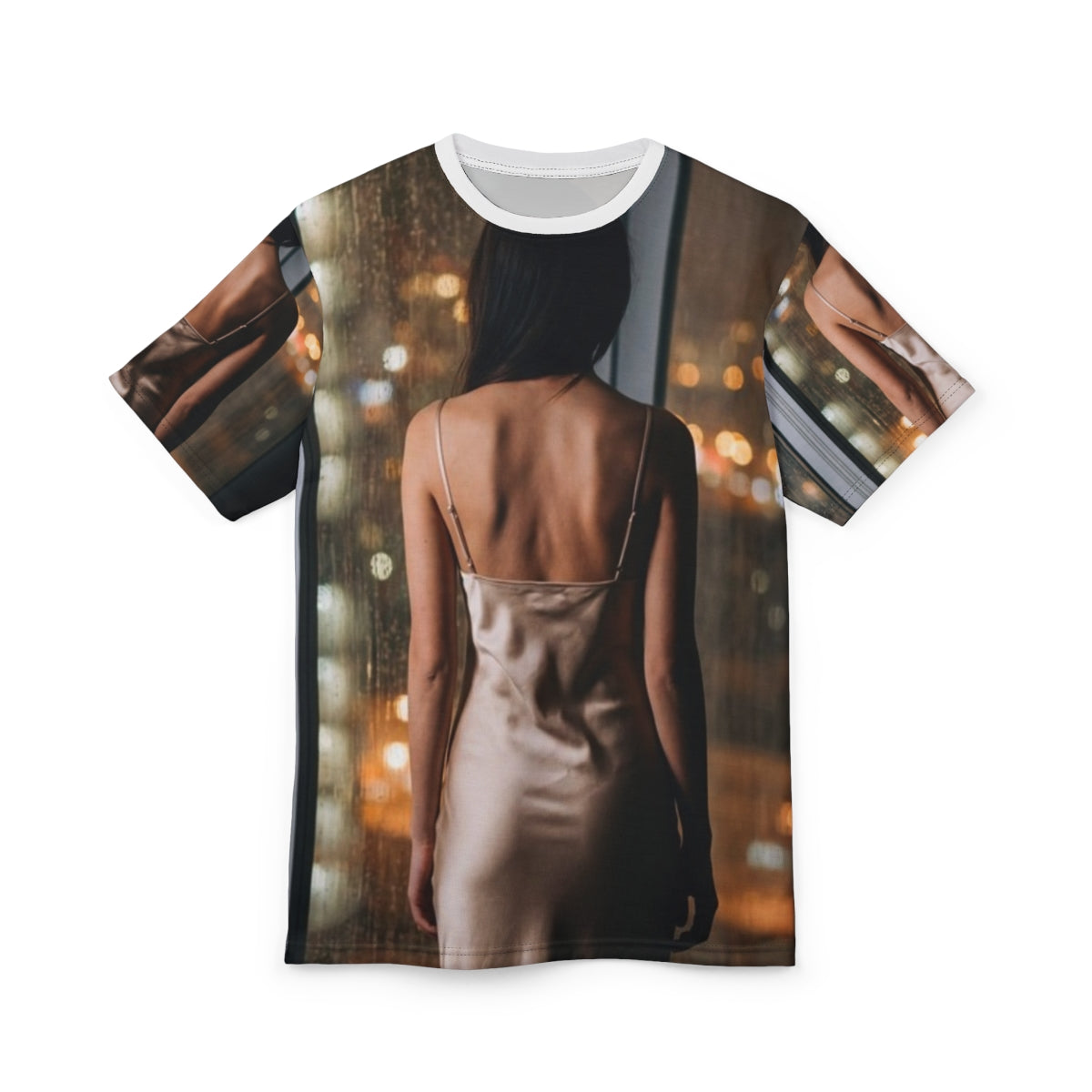 Men's Cut & Sew Tee - Rainy City lights | Echovira Gallery