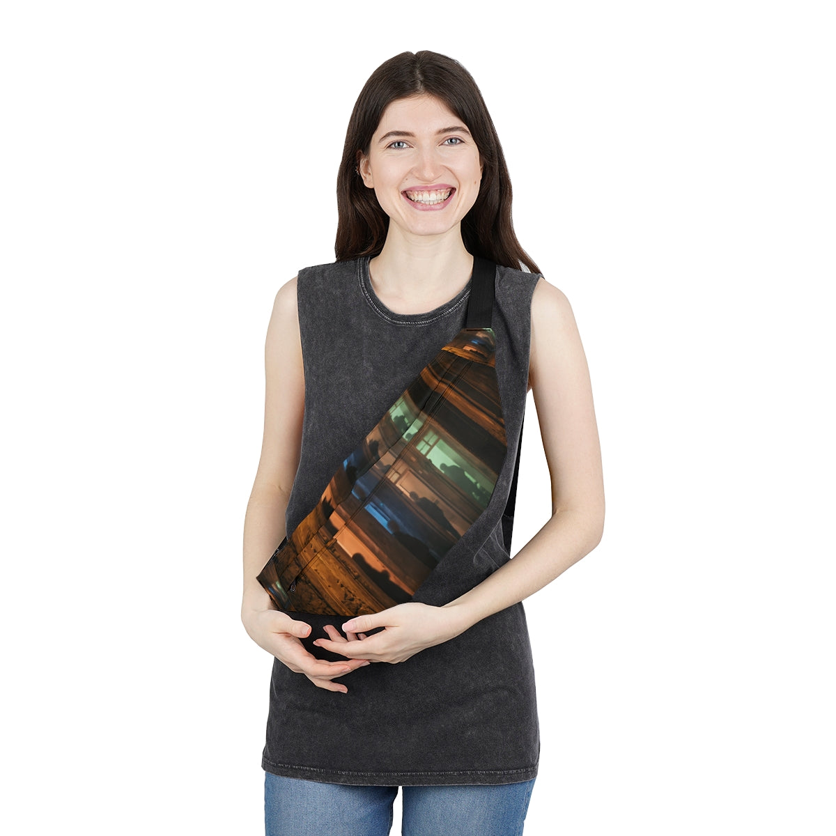 Large Fanny Pack - Shadowed Alleyway Mystery Art Print |...