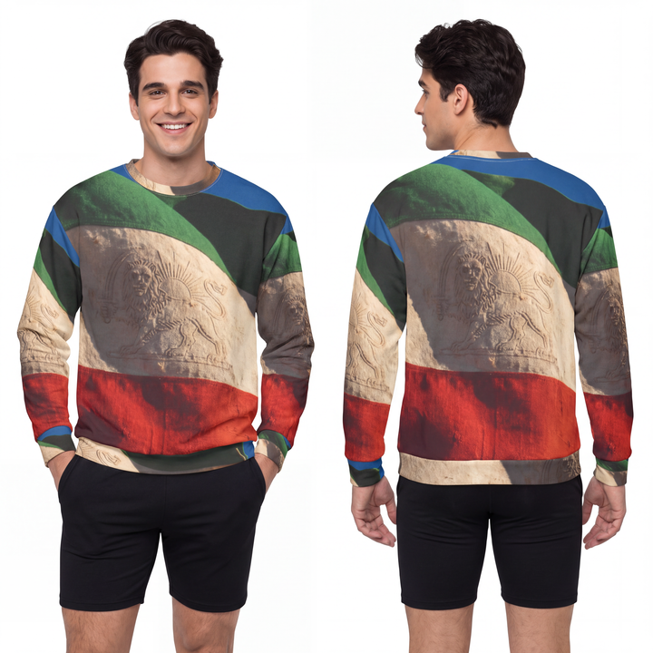 Men's Sweatshirt - Vintage Lion & Sun Crewneck