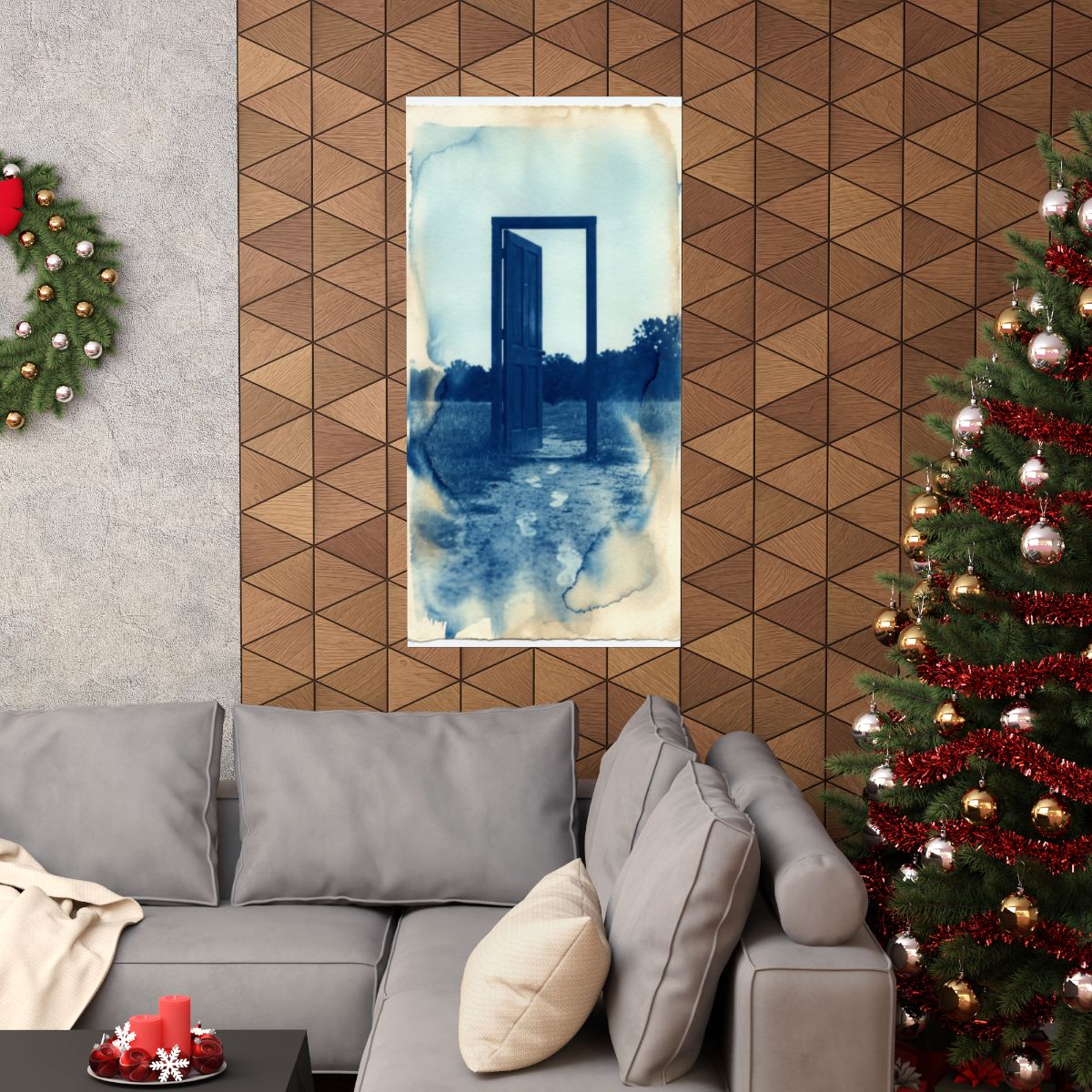 Matte Vertical Poster - Cyanotype Gate (8×10 & 36×54) |...