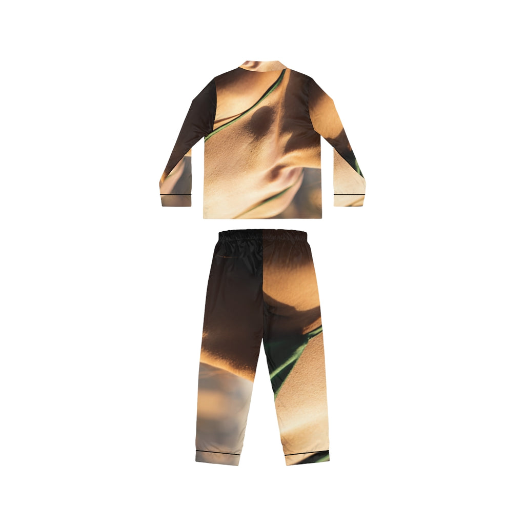 Women's Satin Pajamas - Golden Hour - Emerald Sunkissed Set...