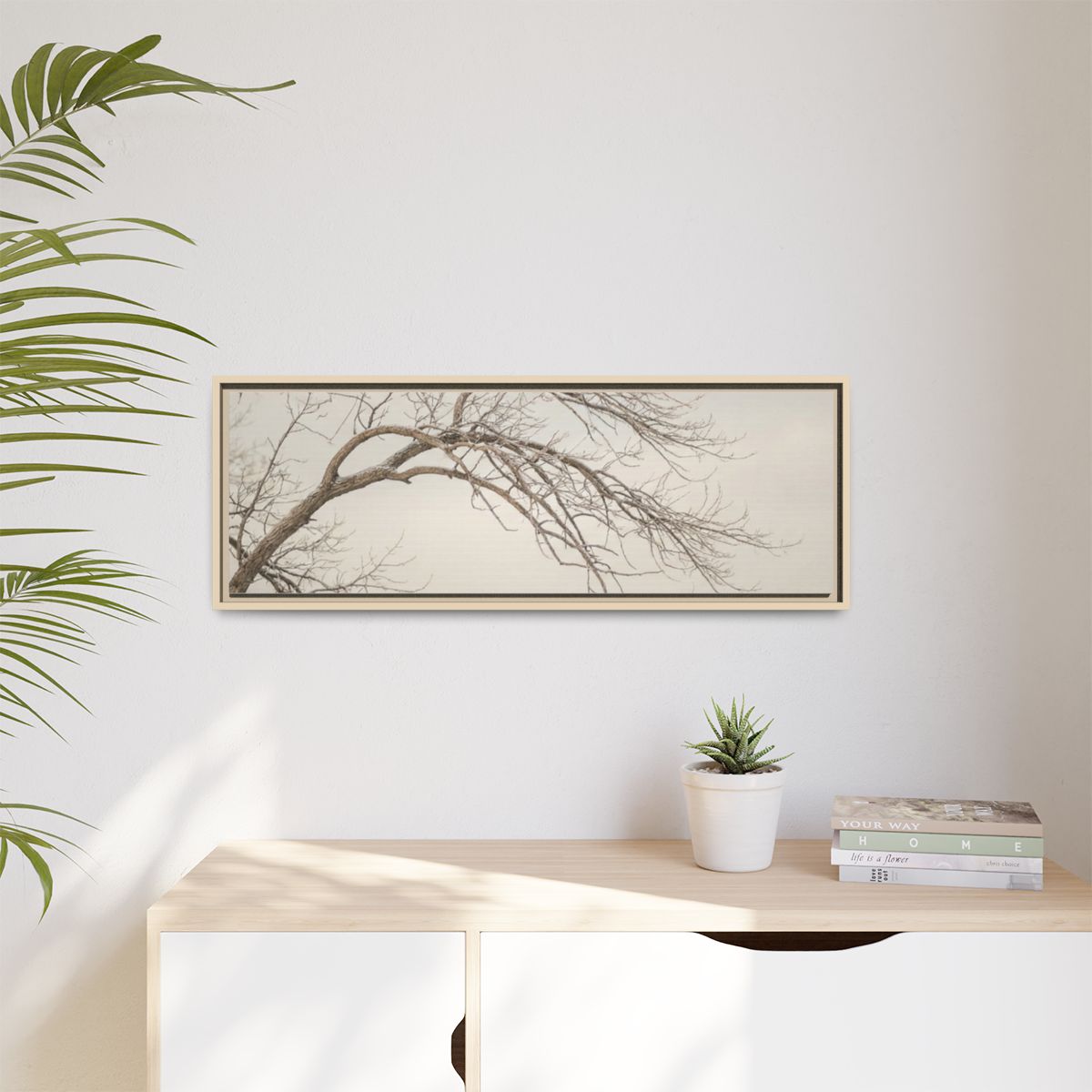 Matte Canvas, Framed - Winter Branch Solitude Landscape —......