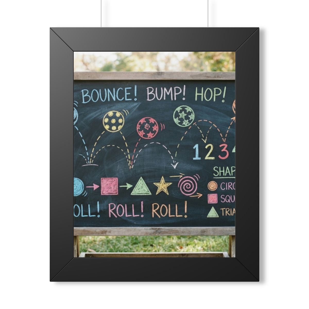 Framed Vertical Poster - Chalkboard Playground — Black... |...