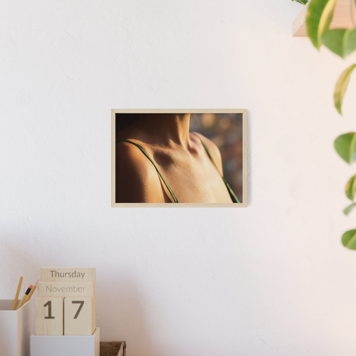 Poster with Wooden Frame - Sunlit Portrait