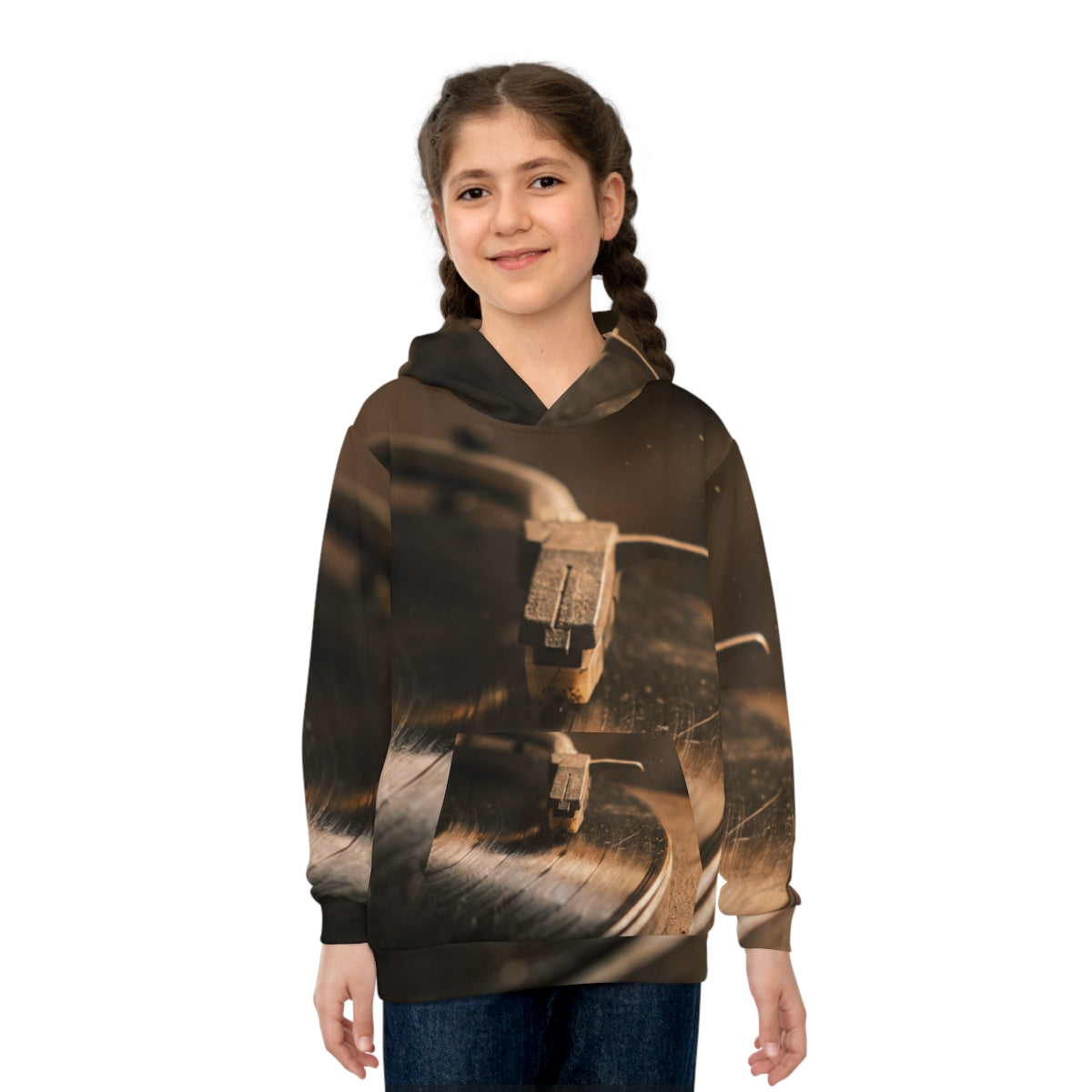 Children's Hoodie Vintage Turntable Art