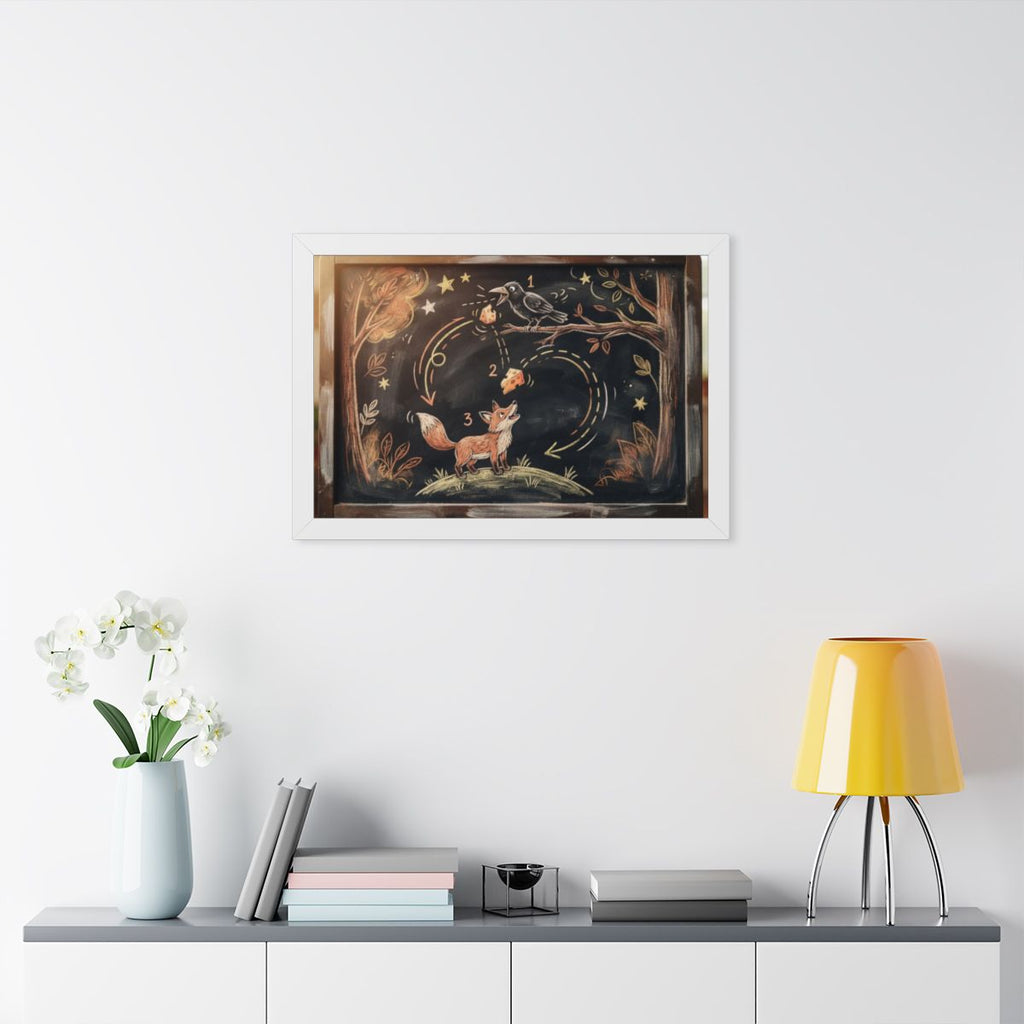 Framed Horizontal Poster - Storybook Slate — White (14×11......
