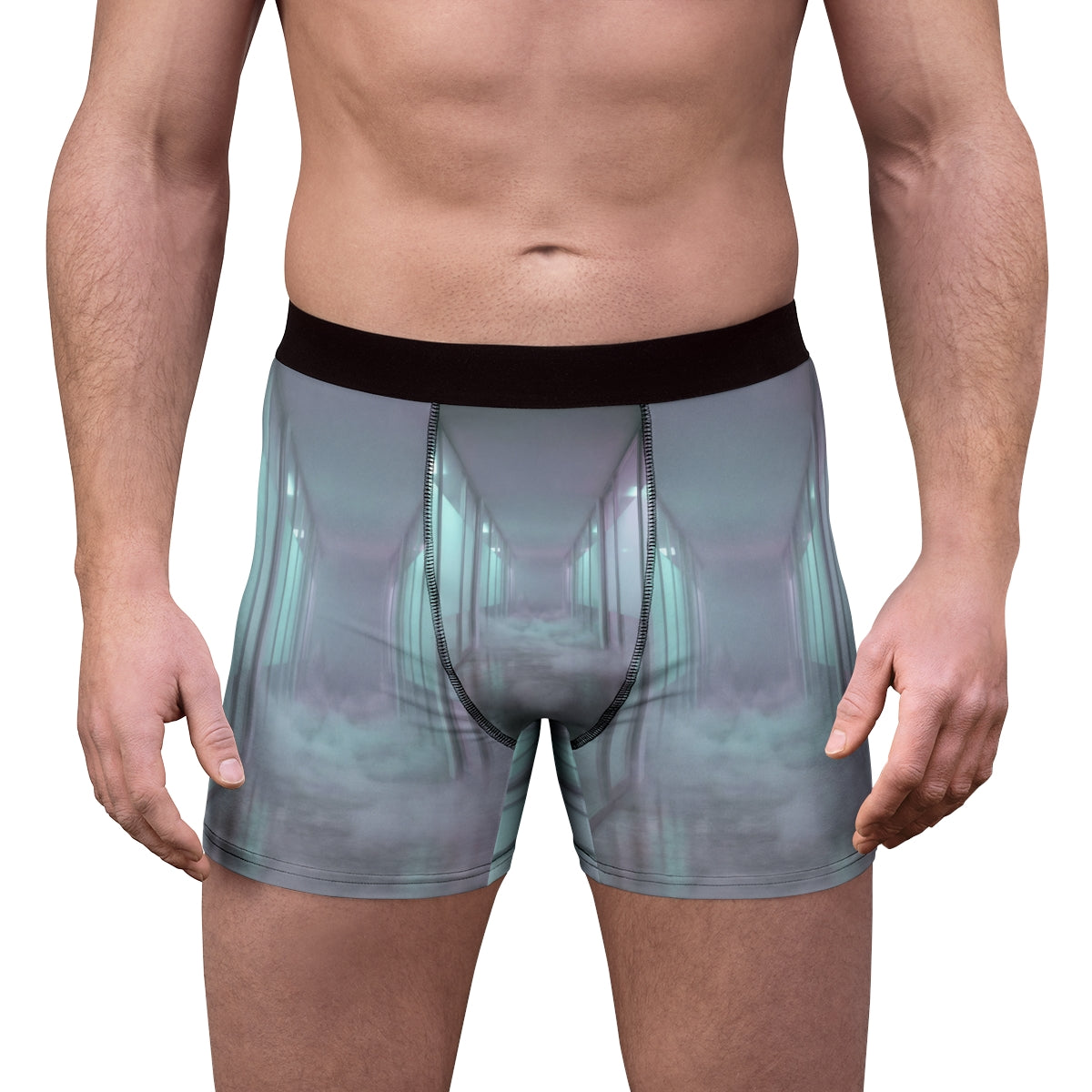 Men's Boxer Briefs - Liminal Corridor Fog Art Print |...