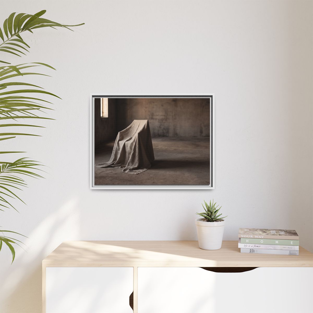 Matte Canvas, Framed - Draped Silence Still Life Art... |...
