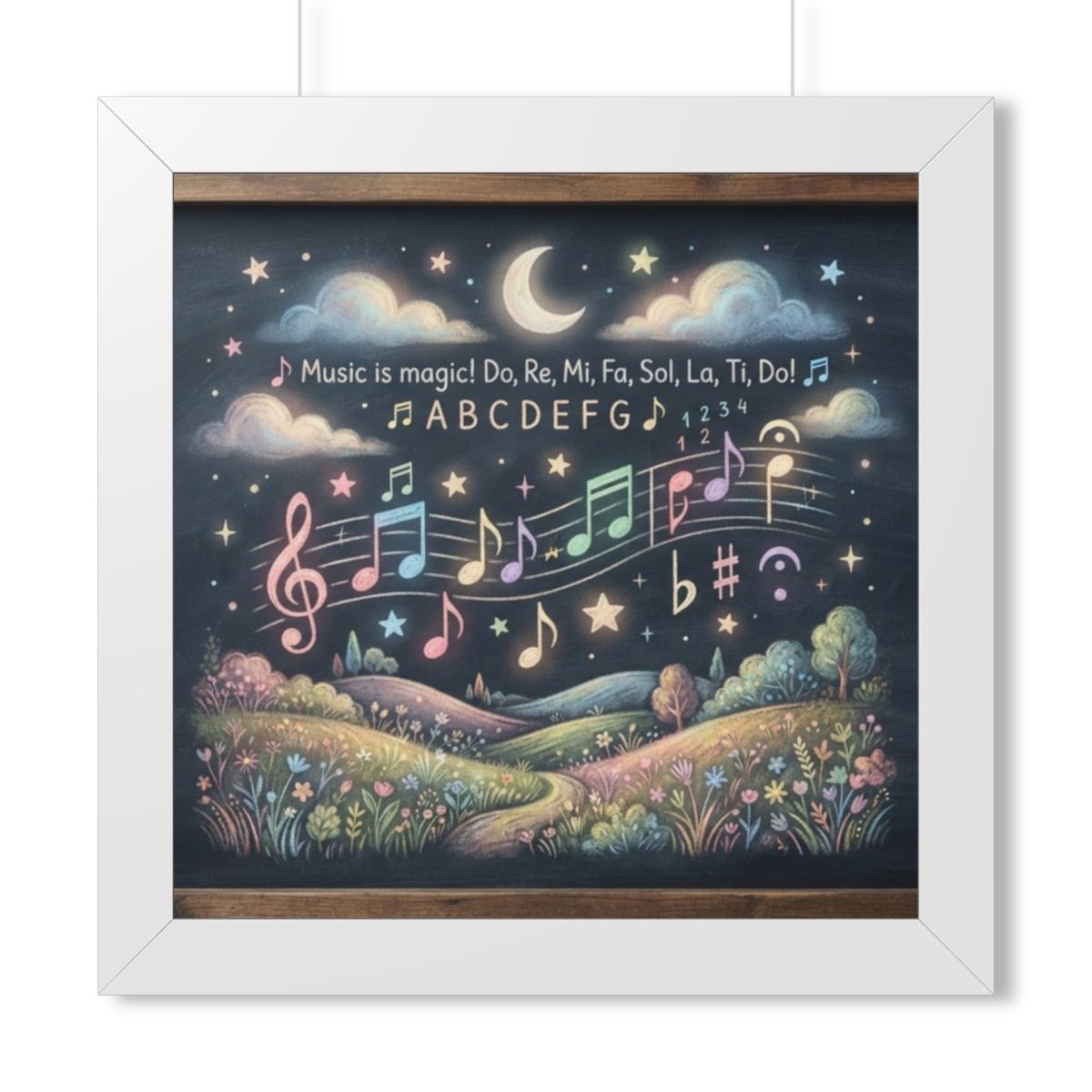 Framed Horizontal Poster - Melody Meadows — White (14×11......