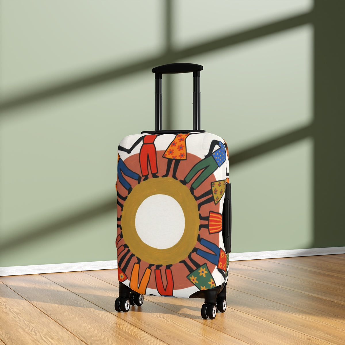 Luggage Cover - Unity Mandala Folk Art | Echovira Gallery