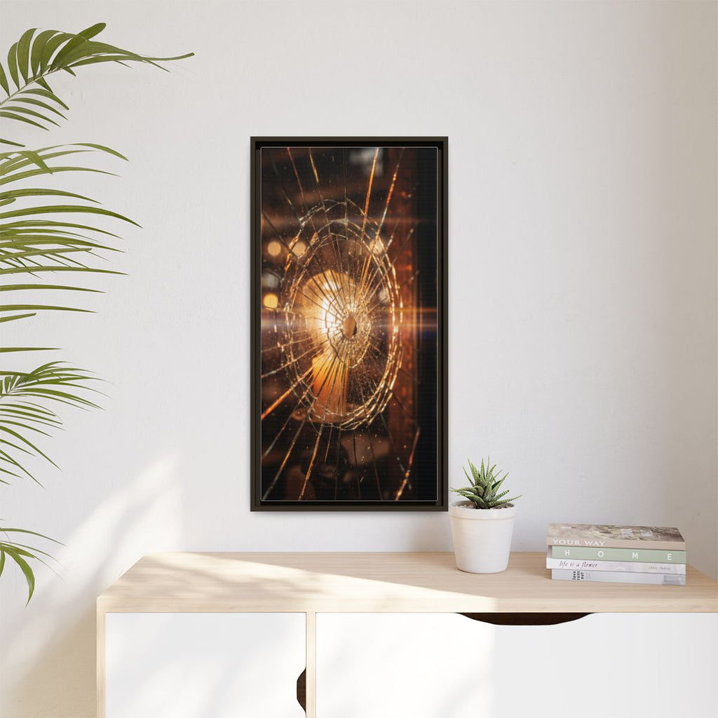 Framed Matte Canvas - Shattered Glass — Espresso / 1.25"
