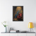 Framed Vertical Poster - Solitude Velvet Armchair Oil... |...