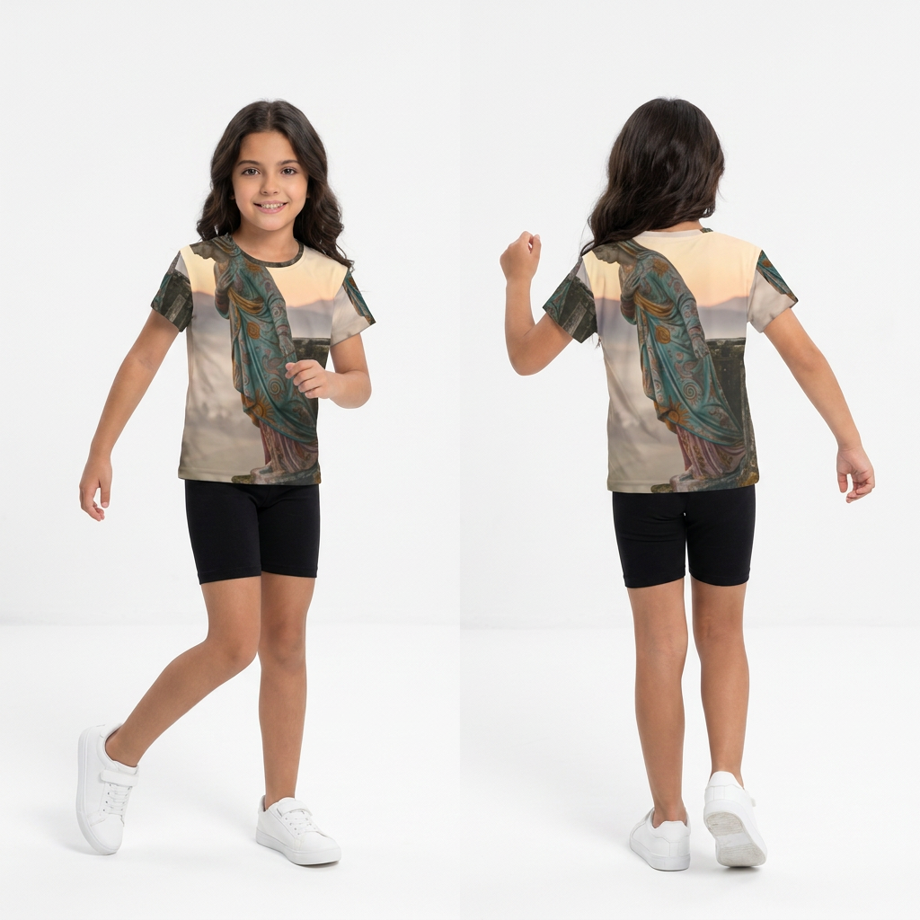 Kids Sports Jersey with Stone Maiden Art