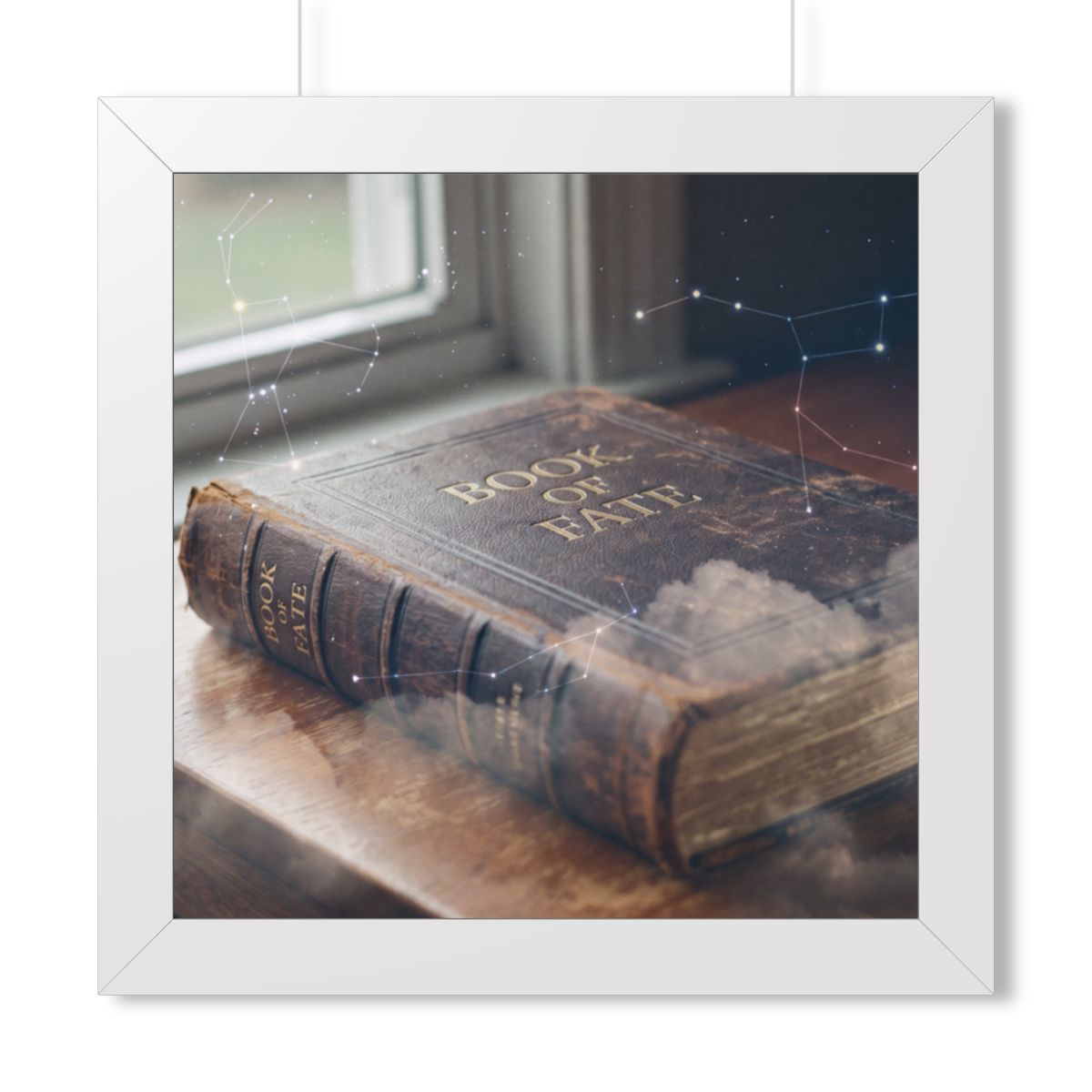 Framed Vertical Poster - Celestial Book of Fate Mystical Art...