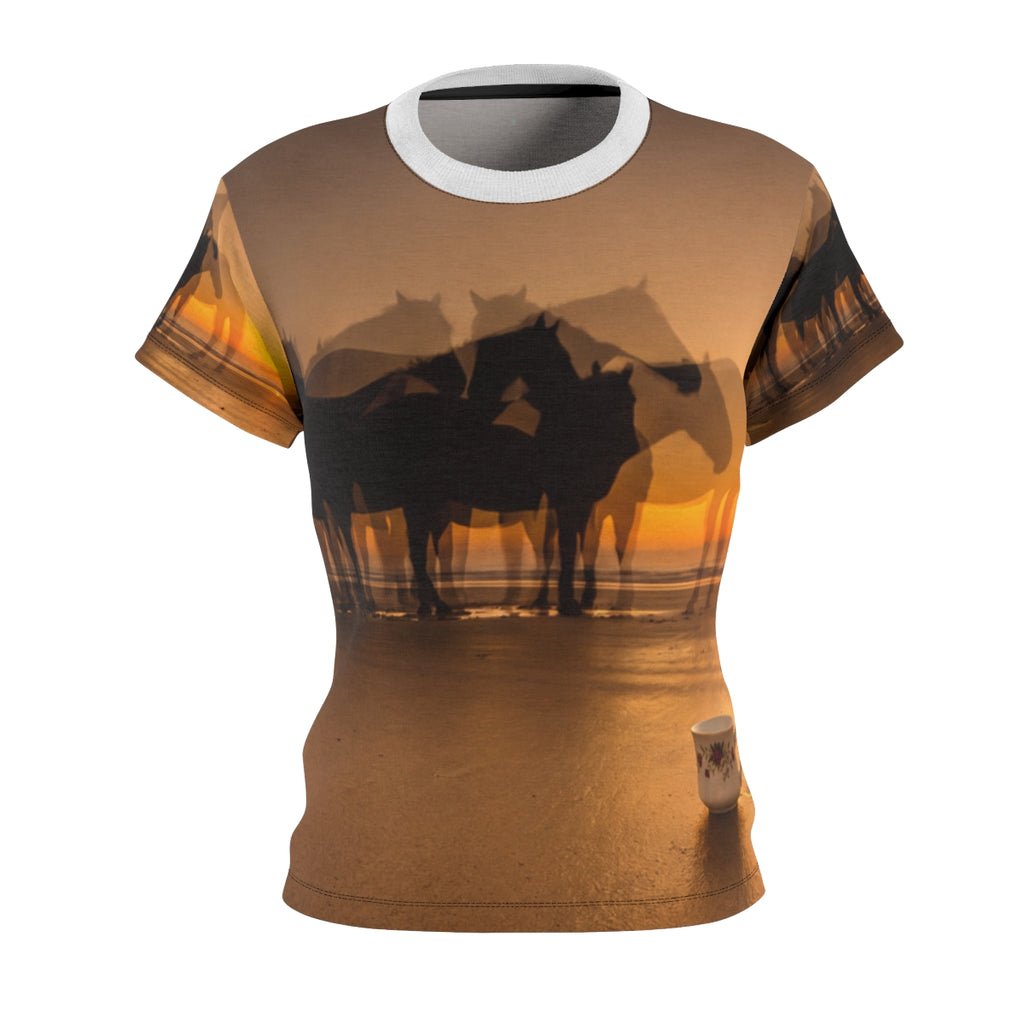 Women's Coastal Sunset Horse Cut & Sew Tee