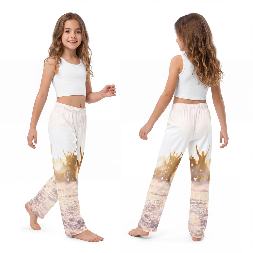 Kids Lounge Pants with Golden Hour Crowd Art
