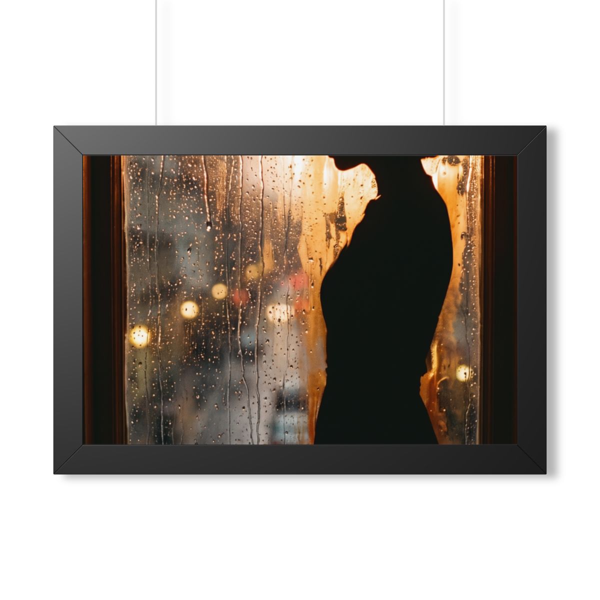 Framed Horizontal Poster - Twilight Rain — Black (14×11... |...