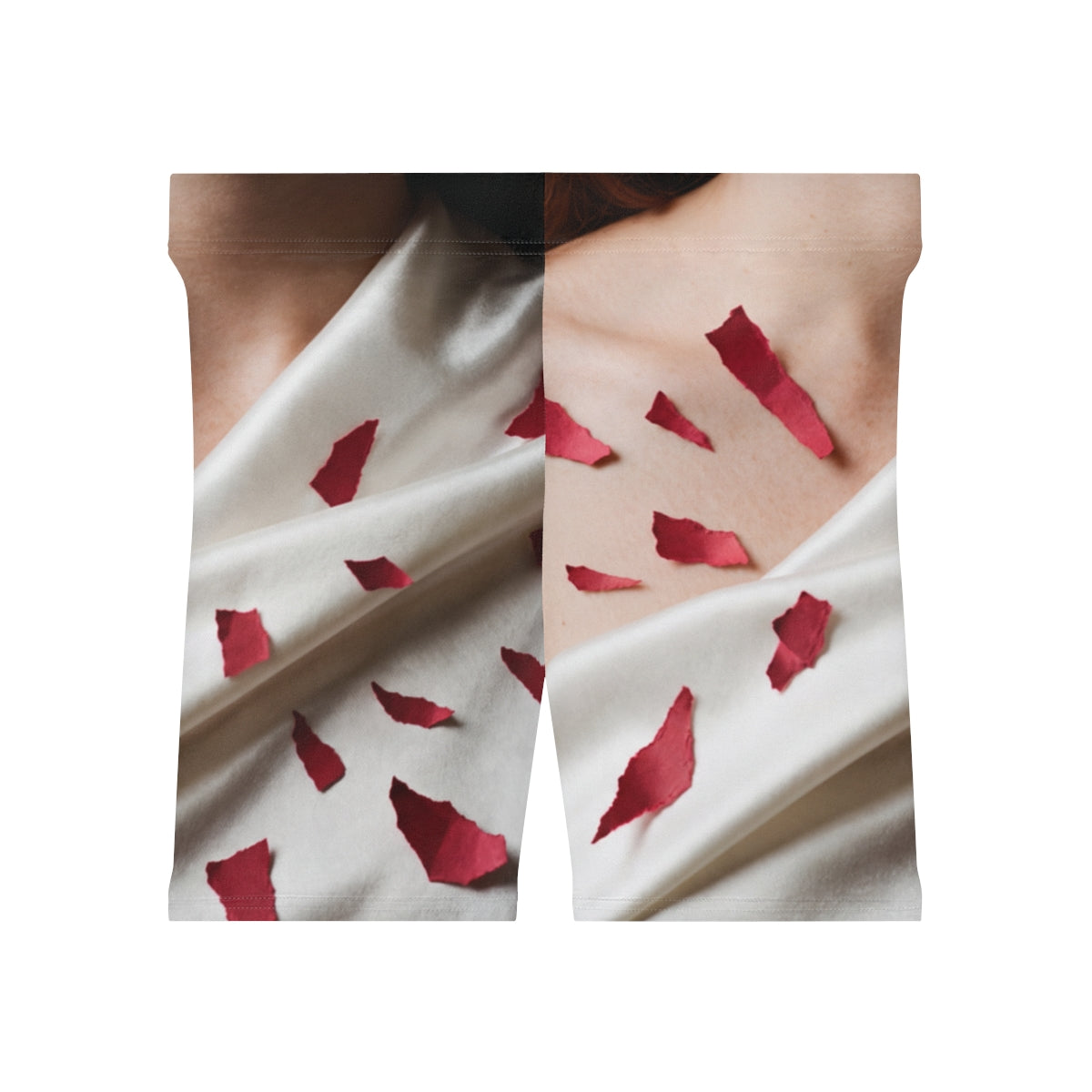 Women's Biker Shorts - Crimson Silk | Echovira Gallery