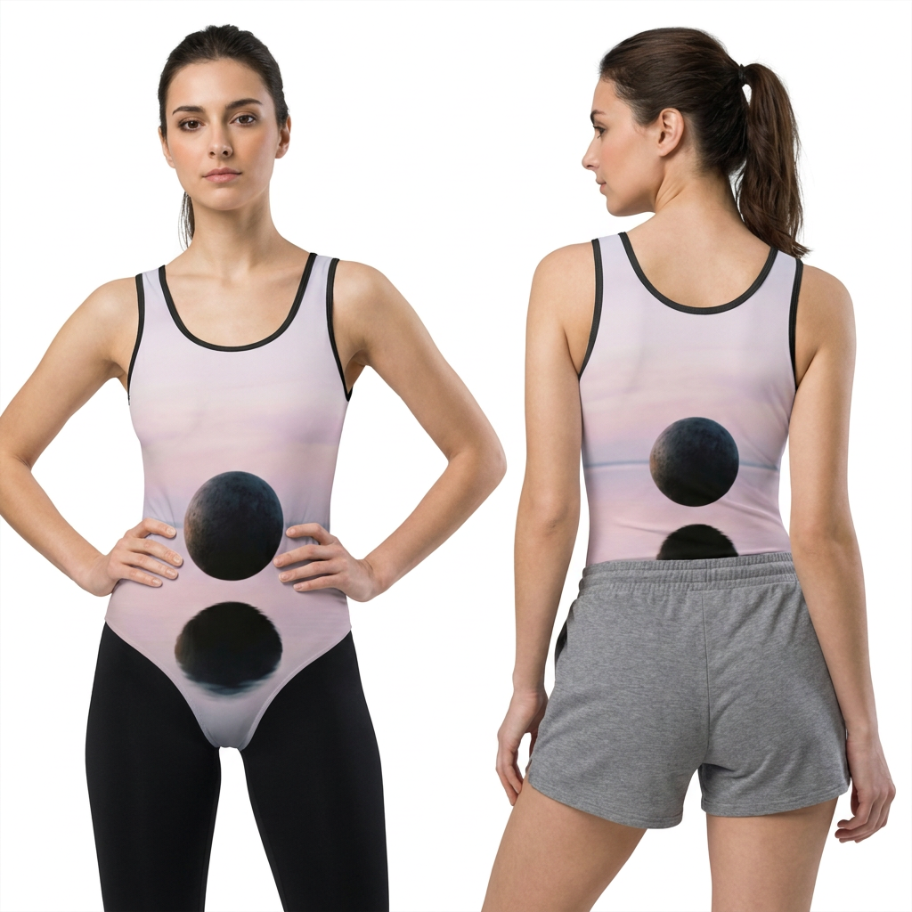 Bañador de una pieza esfera surrealista para mujer