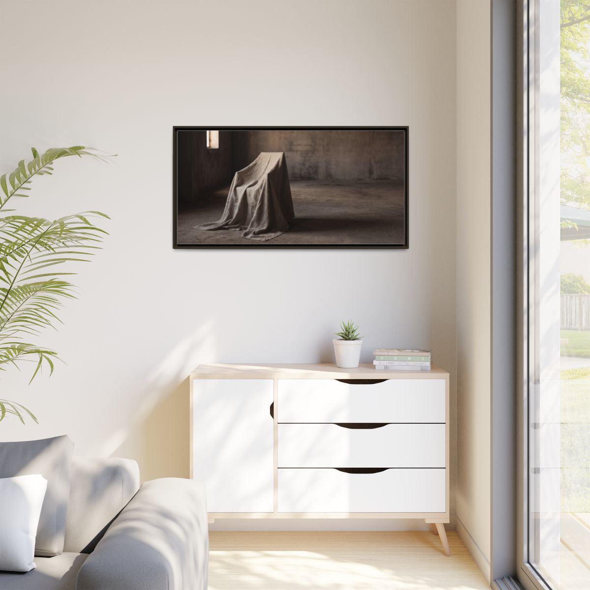 Matte Canvas, Framed - Draped Silence Still Life Art... |...