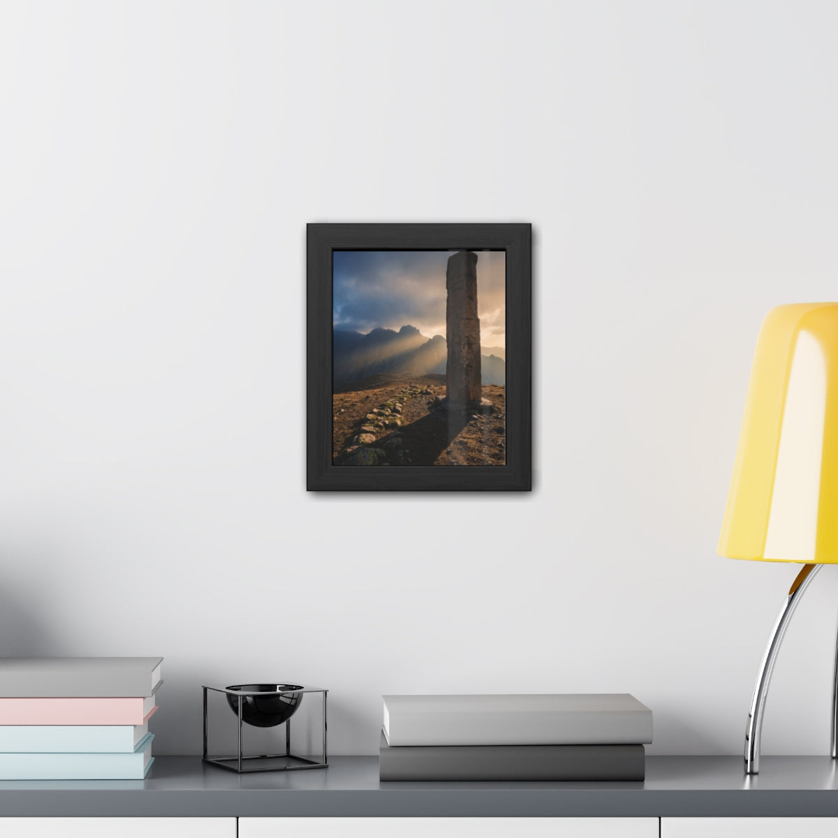 Framed Poster - Ancient Lion & Sun — Portrait