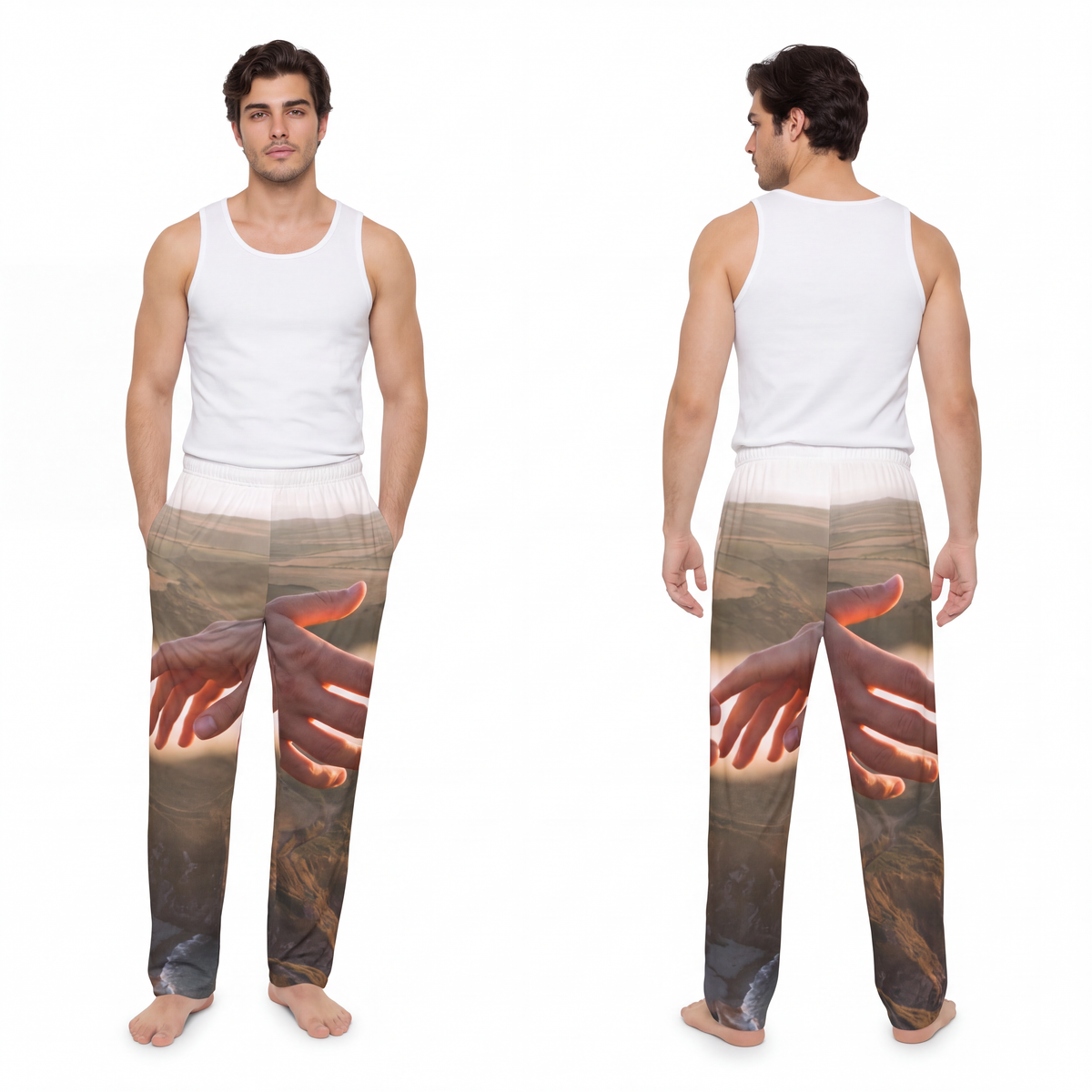 Men's Pajama Pants - The Infinite Touch | Ethereal Coastal...