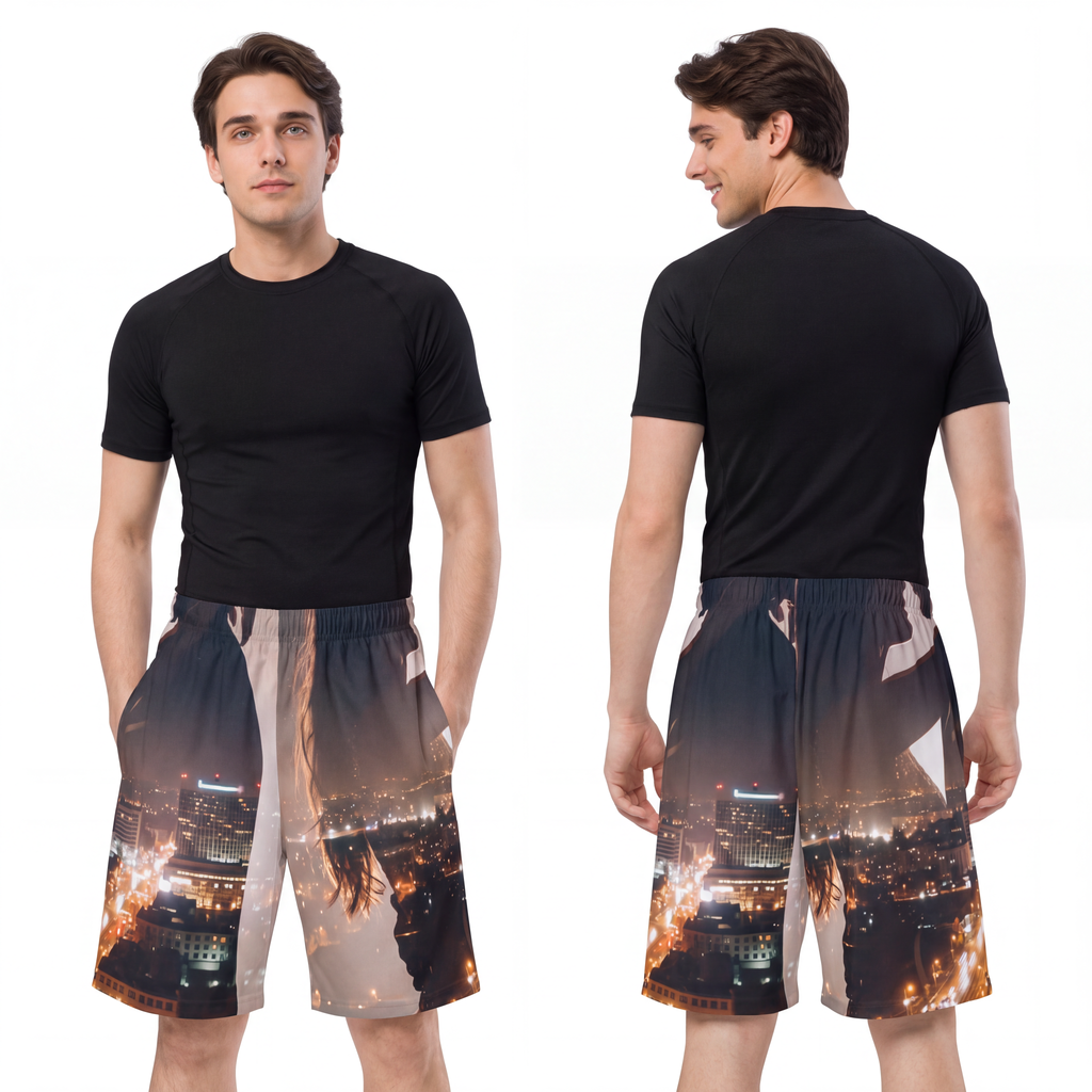 Men's Sports Shorts - Metropolitan Lights | Echovira Gallery