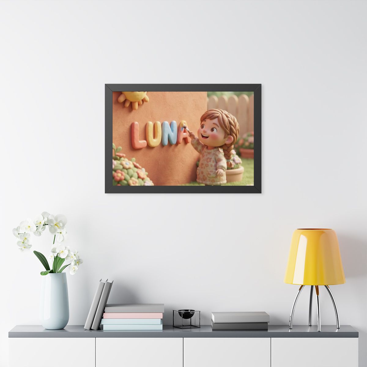 Framed Horizontal Poster - Luna Clay Sunshine — Black... |...