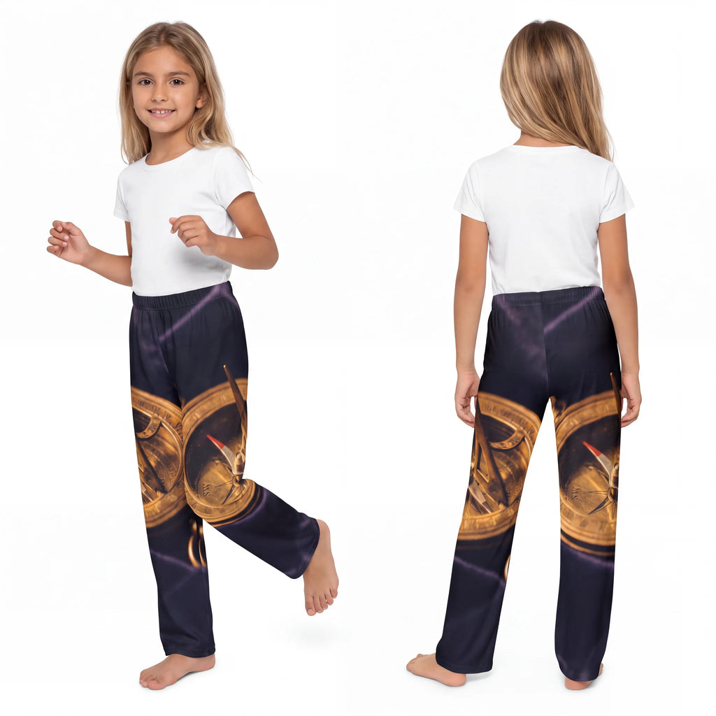 Kids Lounge Pants Vintage Brass Sundial Art