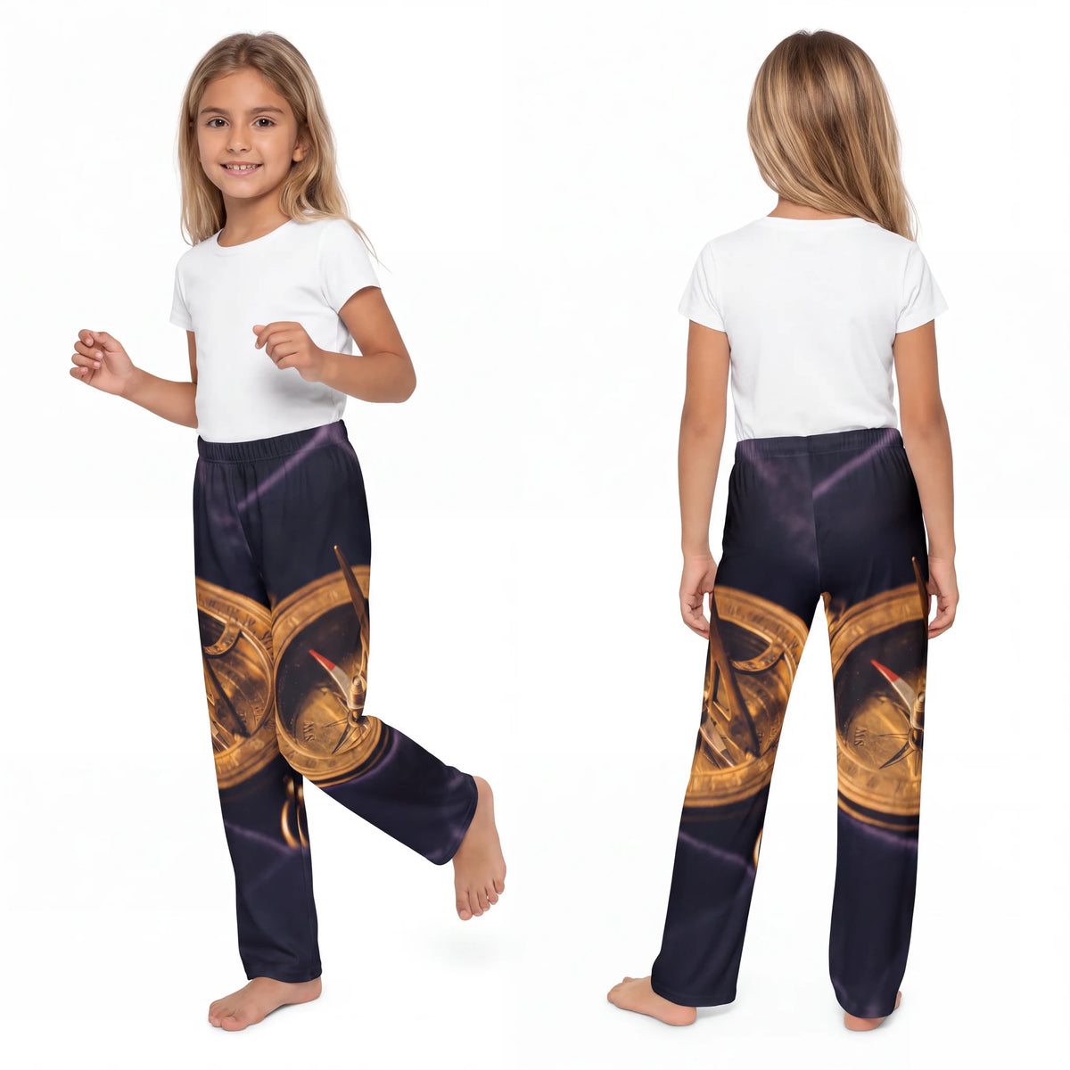 Kids Lounge Pants Vintage Brass Sundial Art