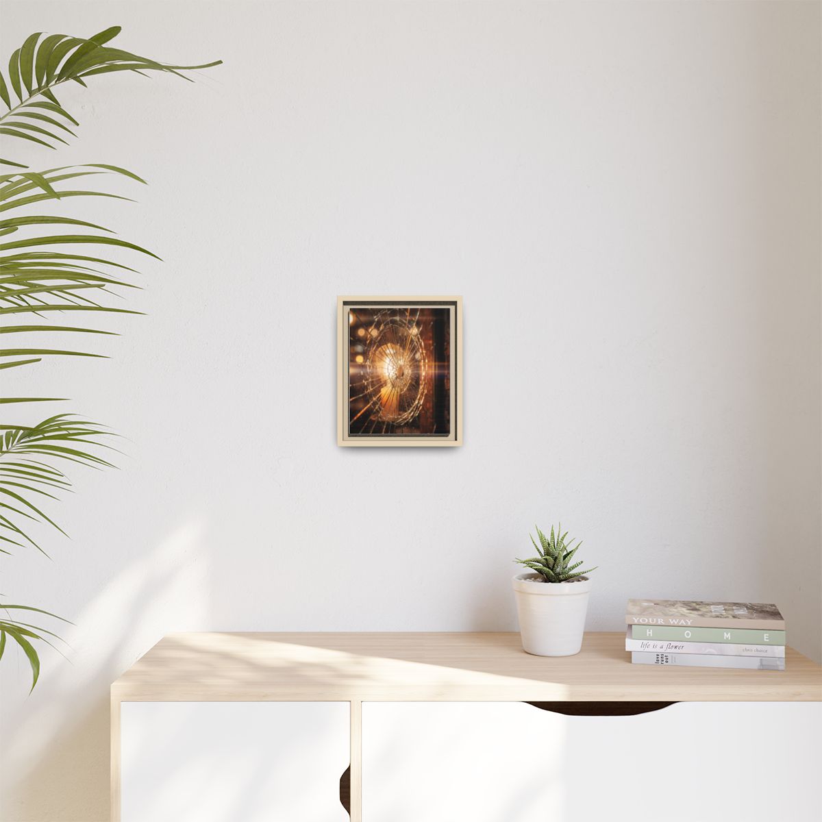Framed Matte Canvas - Shattered Glass — Natural / 1.25"