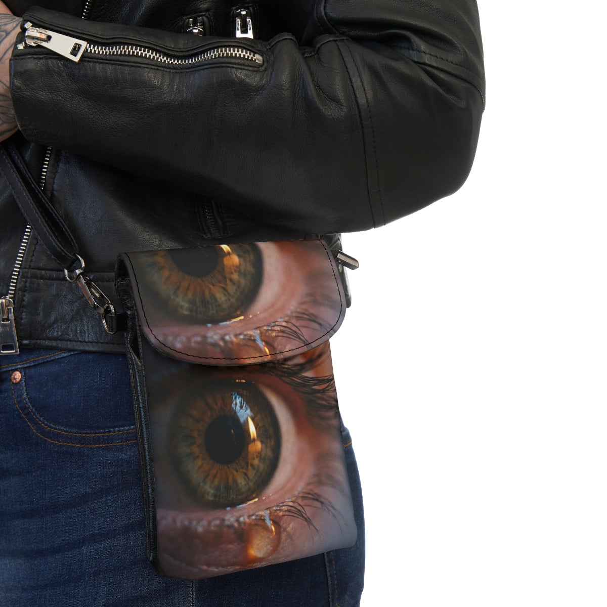 Small Cell Phone Wallet - Amber Iris Reflection Fine Art......