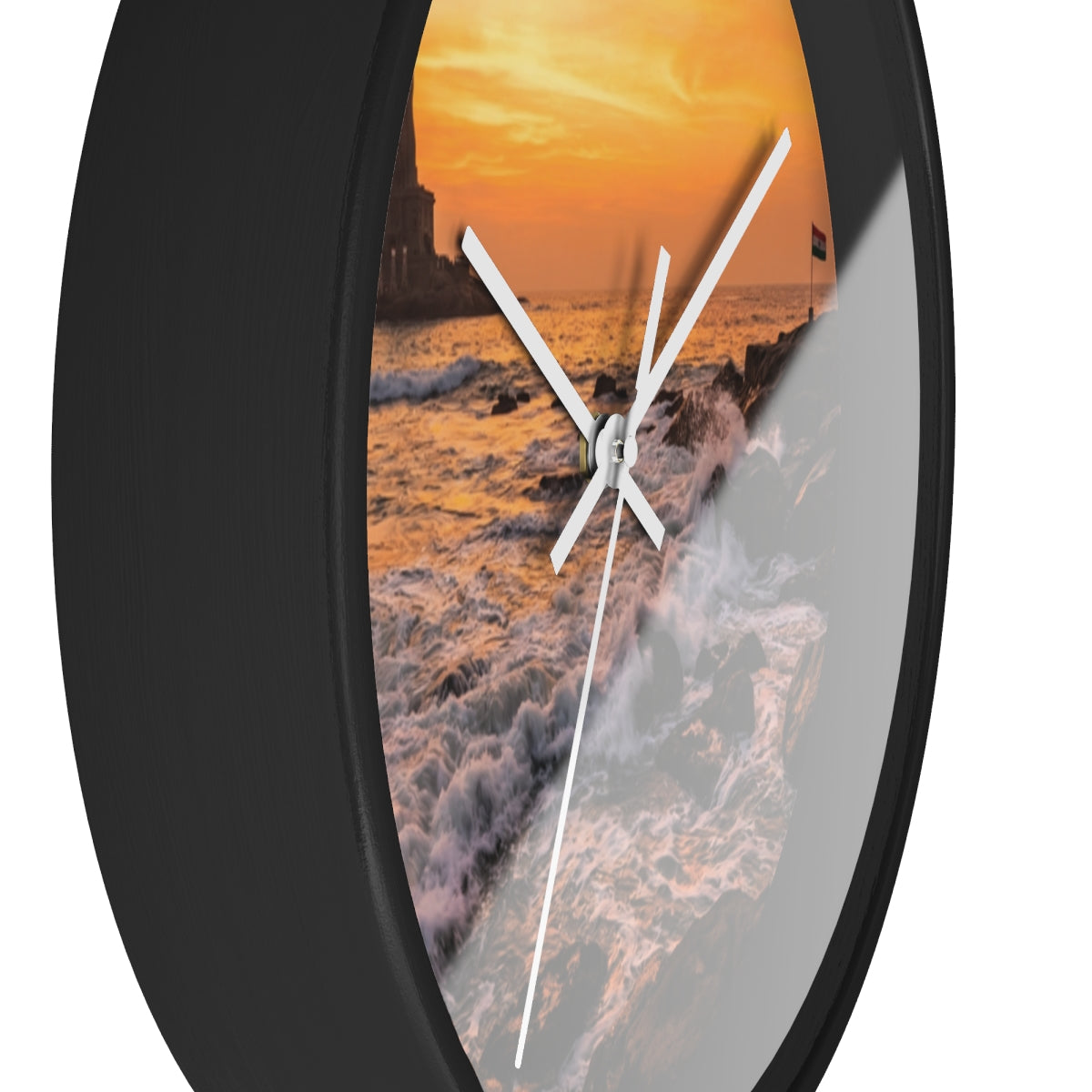 Wall Clock - Golden Coastal Horizon